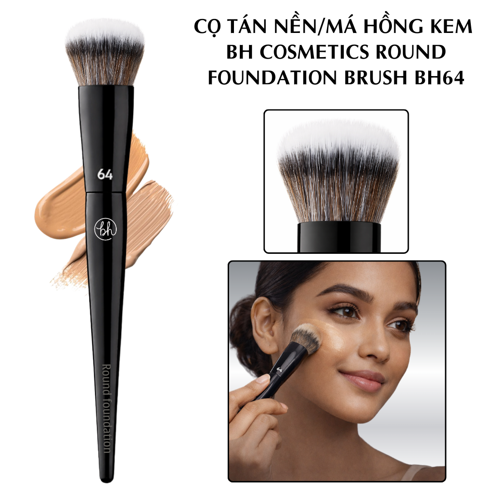 Cọ Tán Nền Đầu Tròn BH Cosmetics Round Foundation Brush BH64